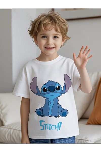 Machetta Children's Stitch Printed Unisex Kids Summer T-Shirt