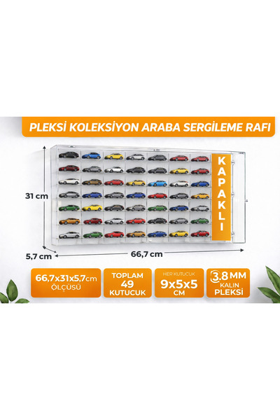 Pleksi Atölyesi KAPAKLI PLEKSİ KOLEKSİYON ARABA SERGİLEME RAFI