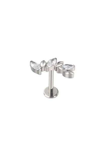 Munels F136 Titanyum Zirkon Taşlı Helix Piercing - Conch