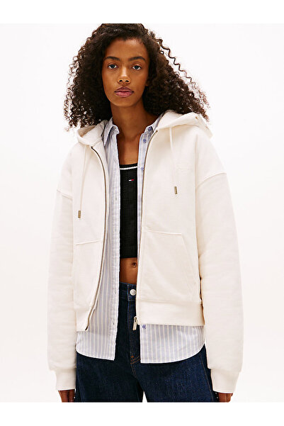 Tommy Hilfiger Kadın TJW Script Fermuar Detaylı Hoodie