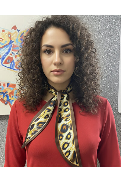 tarzınısec وشاح باندانا مخطط بنمط الفهد 7.5×100 سم