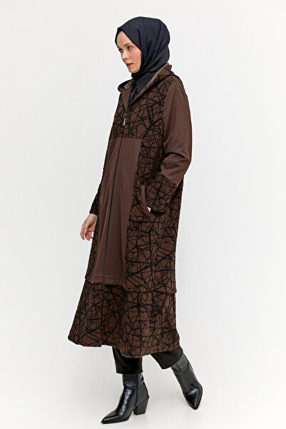 Setrms Kapüşonlu Örme Pardesü