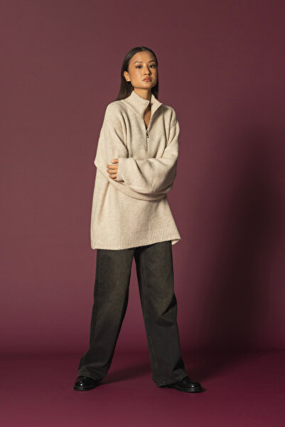 Nisan Pulover tricotat cu fermoar