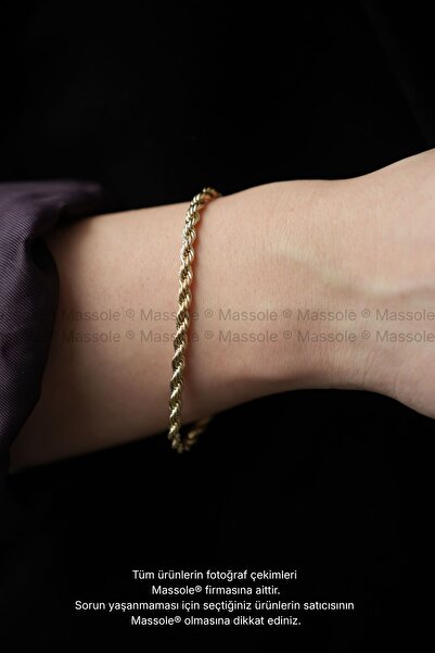 MASSOLE سوار نسائي ذهبي اللون بنقشة ملتوية مرصع بأحجار الزركون أنيق للاستخدام...