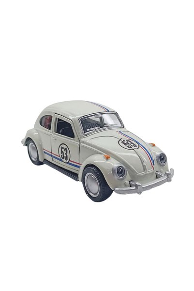 craftivio 1:36 Scale Metal Vosvos Pull Back Car Doors Open Toy 1947 Volkswagen Beetle - White