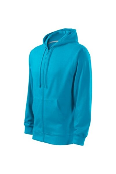 Malfini Men's Sweatshirt, Trendy Zipper 410, Turquoise 3XL