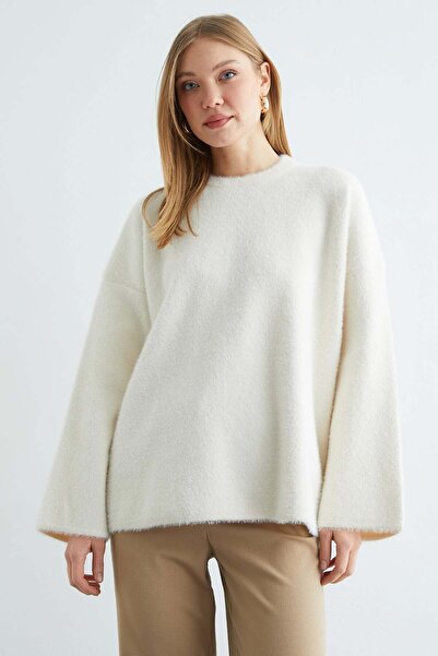 Fulla Moda Bearded Crew-Neck Sweater