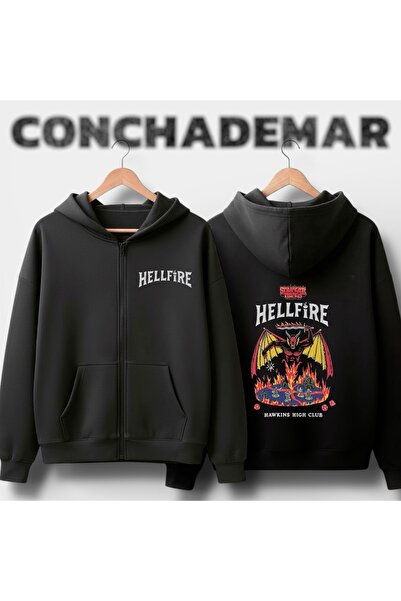 Vordevia Hellfire Printed Oversized 3 Thread Cotton Cardigan