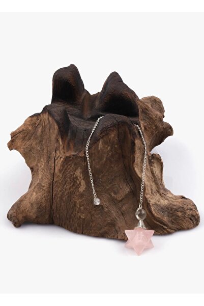 Taşmir Pembe Kuvars Doğal Taş Merkaba Pandül - Sarkaç