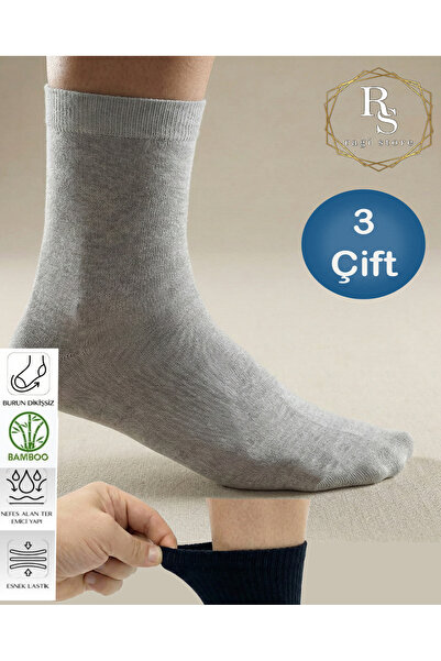 ragistore 3-Piece Bamboo Men's Socks Burun Stitch-Free