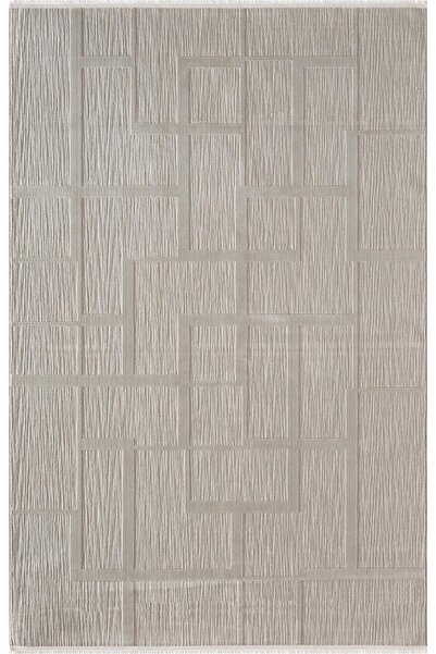 Karmen Halı Sümer Sm015g Gri Rengi Halı Çizgi Desenli Dekoratif Modern Antial...