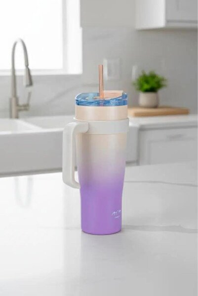 Ünsal Showroom كوب ترمس هورايزون مع ماصة وردي 1000 مل B6839