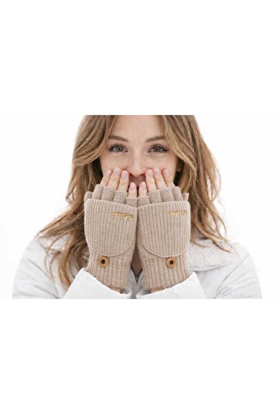 gigigiyim Fashion Half Finger Knit Women Gloves with Written Cover