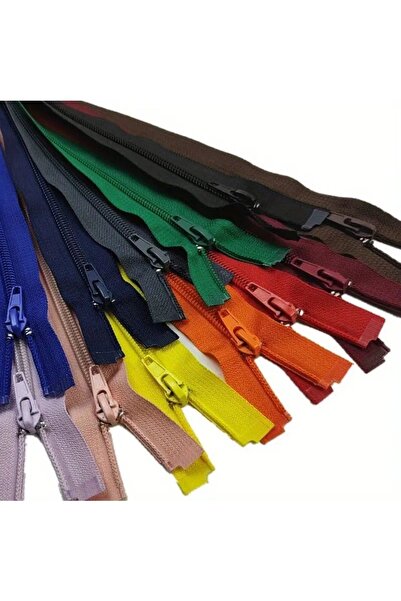 e tuhafiye 10 Adet Renkli Altı Açılır T10 Fermuar (55-65 Cm Aralığında)