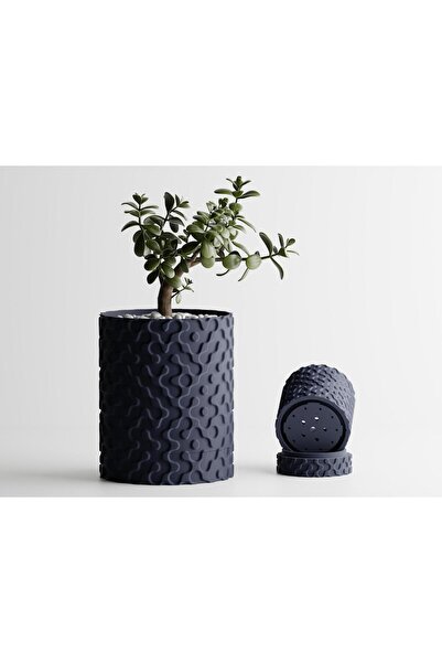 Sani Decorative pot Sani, Nevada, small 81 x 81 x 102 mm, Dark Blue Matt