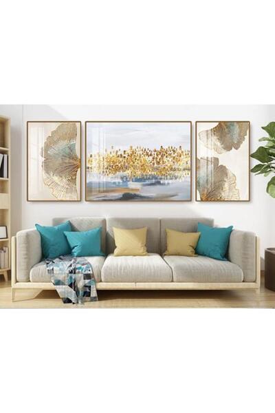 lawhat لوحة ديكور المنزل ثلاثية لغرفة المعيشة الفاخرة من أوراق الجنكة مطبوعة ...