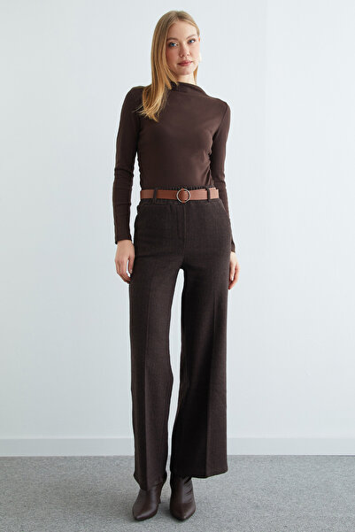 Fulla Moda Arched Herringbone Palazzo Pants