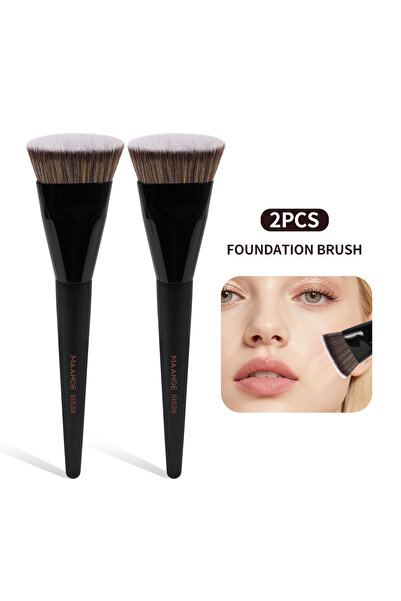 Choice7 2pcs Makeup Brushes MAANGE Single Flat Round Tube Flat Head Foundatio...