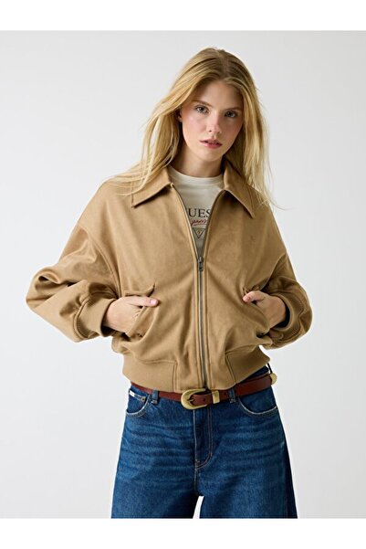 Guess Jeans Suede Kadın Bomber Ceket