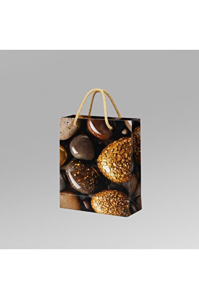ÇABUKLAR Cardboard Bag Gusseted Pebbles (14X20X8 cm) - 10 Pieces