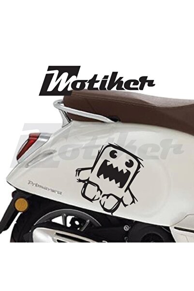 Motiker Vespa Komik Dinazor Tasarımı Sticker Etiket Modeli Evrensel