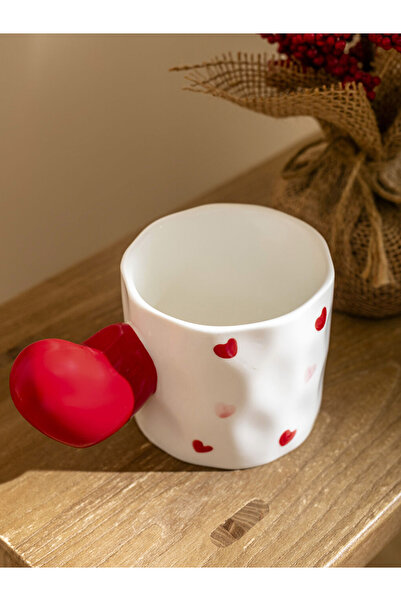 LC Waikiki Renkli̇mağazadan Lcw Home Mixed Heart B Printed Porcelain Mug 360 ml