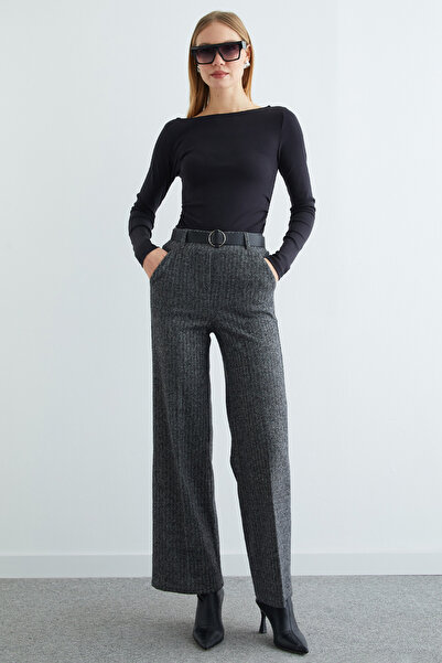 Fulla Moda Arched Herringbone Palazzo Pants