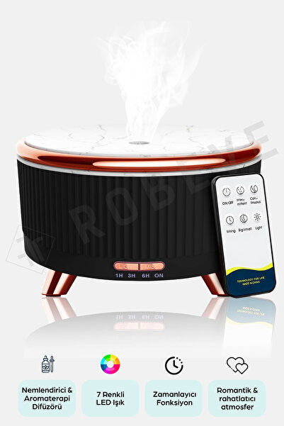 ROBEVE 500 ml Uzaktan Kumandalı Hava Nemlendirici Aroma Difüzörü – 7 Renk LED...