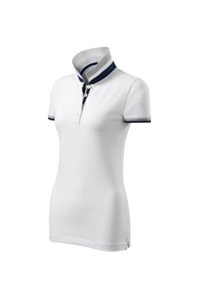 Malfini Tricou polo pentru femei, Guler Sus 257, M Alb