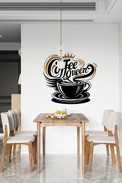 SDİGİTAL Coffee Queen Duvar Sticker | Kafe & Mutfak Dekoru | 3 Renk ve 4 Ölçü...