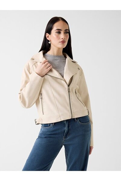 Guess Nada Vintage Biker Women's Brown Jacket W6Rl09Wh1X0-G1Fg