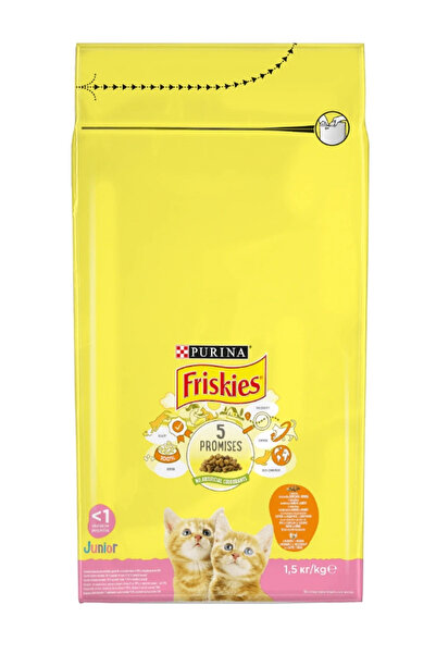 Friskies Dry cat food Junior, Chicken & Vegetables, 1.5Kg