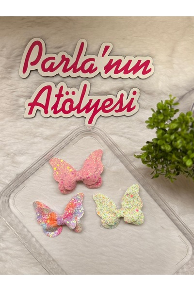 SOFT Набір з 3-х крокодилів, затискачів та блискучих метеликів