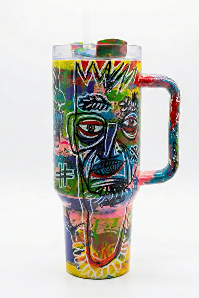 Mont Marte Kişiye Özel El Boyaması Çelik Termos 1,18 L - Pipetli ve Kulplu