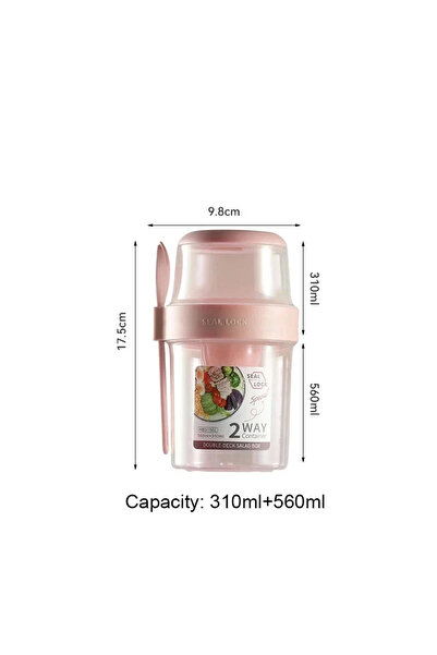 Choice Pink 560ml JUSTINLAU Portable Fitness Weight Reducing Salad Cup Breakf...