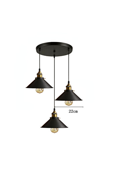 Choice مصباح معلق عتيق طراز 3RB بدون لمبة، ثريا صناعية بتصميم ريترو بقاعدة E27