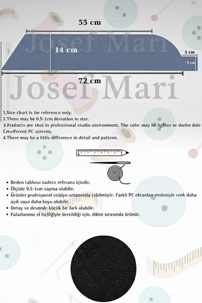 josef mariyy Tie Scarf. Black Plain Color