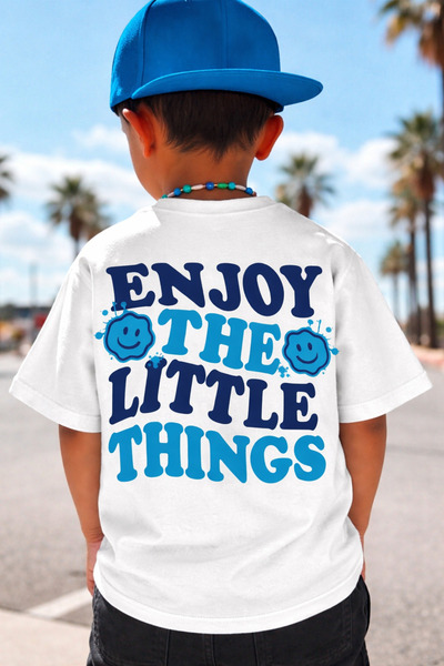 CONSTRAİN Παιδικό μπλουζάκι unisex σε μαύρο χρώμα – με την επιγραφή "Enjoy Th...