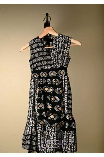 MESH sa Children's Jalabiya with Gold and White Prints