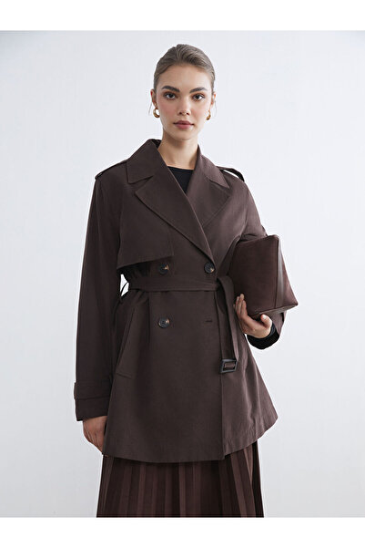 LC Waikiki cu două rânduri de nasturi Roba Yaka Trench pentru femei de la UZG...