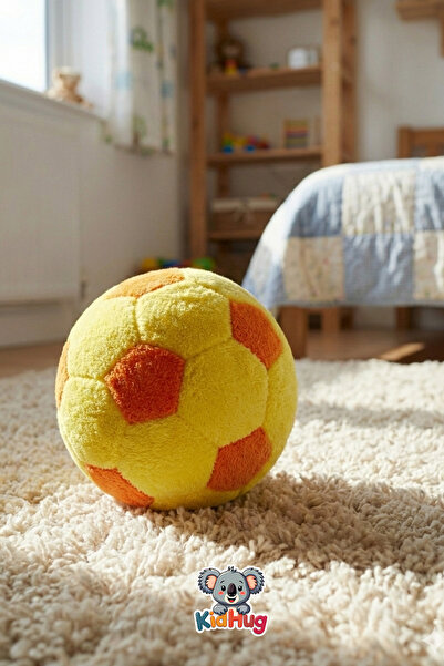 KidHug Peluş Futbol Topu – , Yumuşak Silikon Dolgu Çocuk / Oyuncak Topu– Sess...