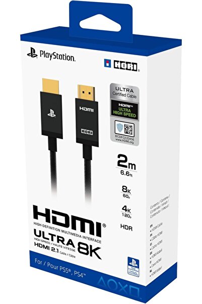 Hori Ultra High Speed HDMI Cable for Playstation 5 - Officially Licensed by Sony