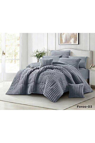 ALMIAAD Luxurious winter double bed sheet set, full filling, soft velvet faux...