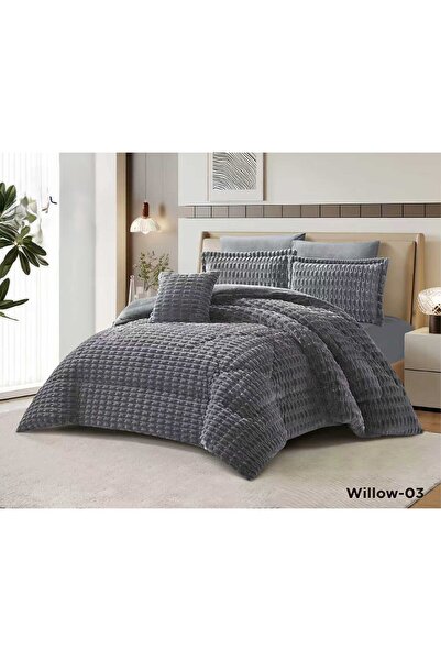 ALMIAAD Luxurious winter double bed set, full filling, soft velvet faux fur, ...