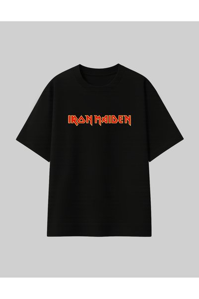 RF Studio تي شيرت Iron Maiden مطبوع مصنوع من القطن بنسبة 100% للجنسين قصة فضفاضة تي شيرت روك