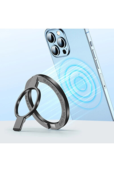 Choice Black Magnetic Ring Phone Stand series Alloy Desk Buckle Holder Magsaf...