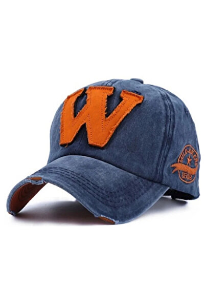 Verahed Șapcă de baseball unisex, reglabilă, cu broderie W, cu detalii învech...