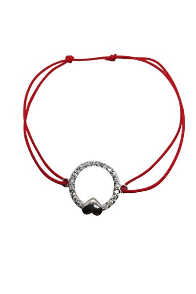 Crocodileskids Bratara cu Nod Dublu Argint 925, Cerc cu Zirconii si Inima