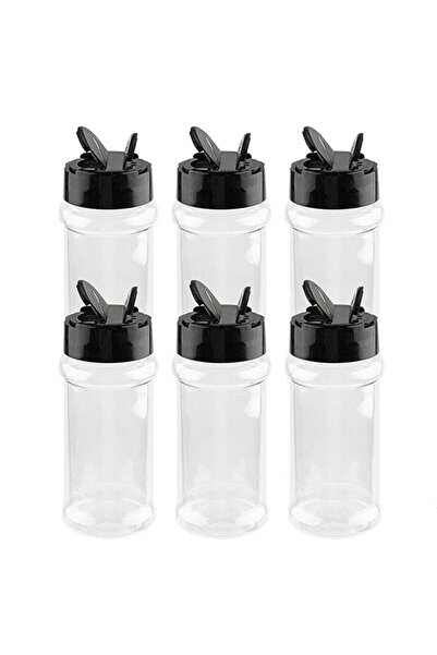 choice2 6PCS 100ML Plastic Bottles Set Empty Seasoning Containers with Black ...