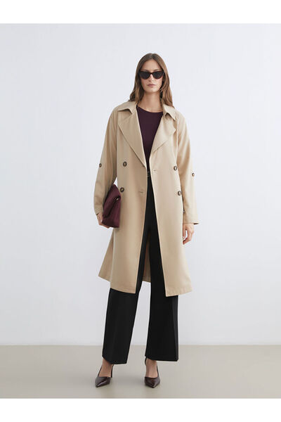 LC Waikiki Double Breasted Collar Women's Trench Coat